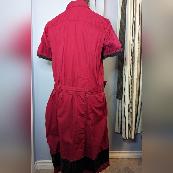 Reitmans Plus sz16 red belted shirt dress VGUC - Picture 5 of 8